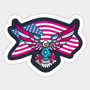 AMERICAN FLAG EAGLE Sticker